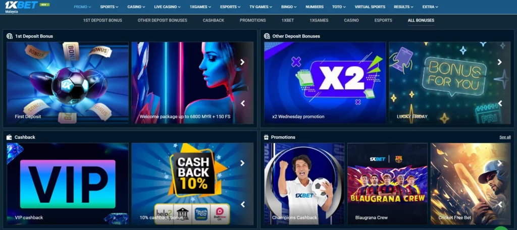 Promotions and bonus offers at 1xBet Online Casino in Thailand